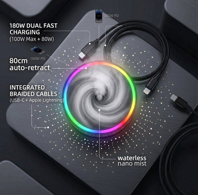 5-in-1 Car Charger with Star Light & Aromatherapy