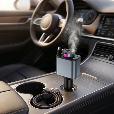 5-in-1 Car Charger with Star Light & Aromatherapy